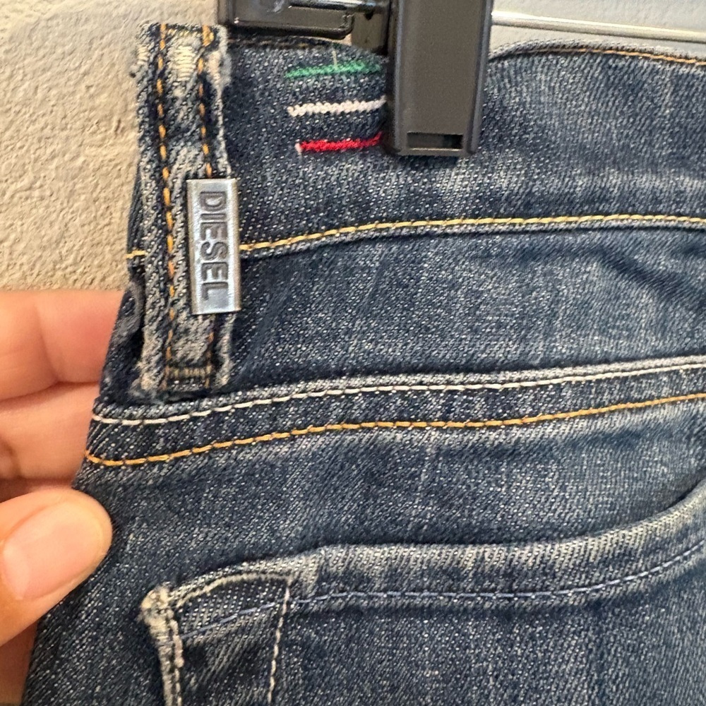 Diesel Liv Women's Slim Straight Ankle Jeans 26x24 Dark Blue Stretch Italy Y2K - Picture 11 of 16